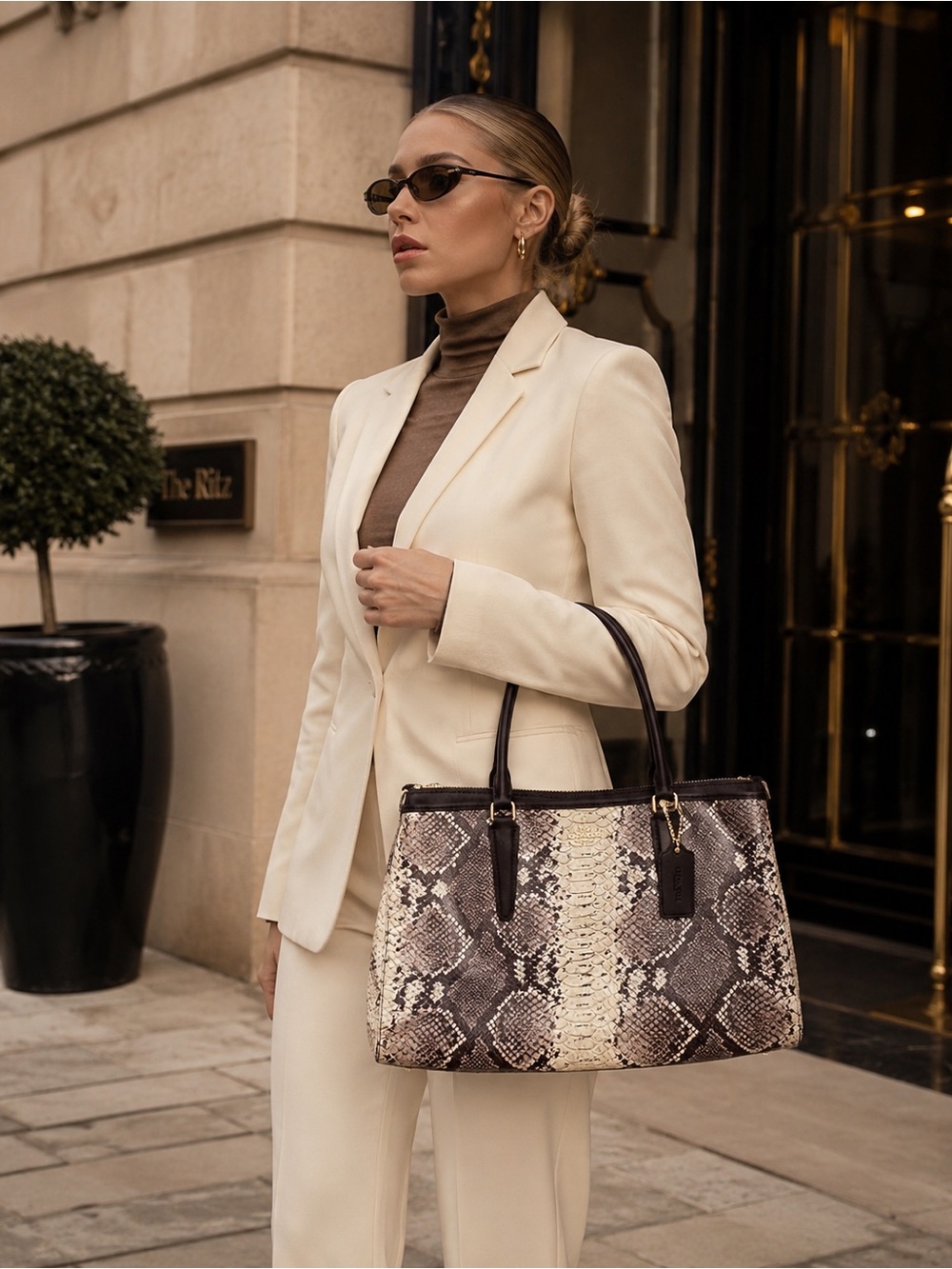Coach Morgan in Python and dark brown
